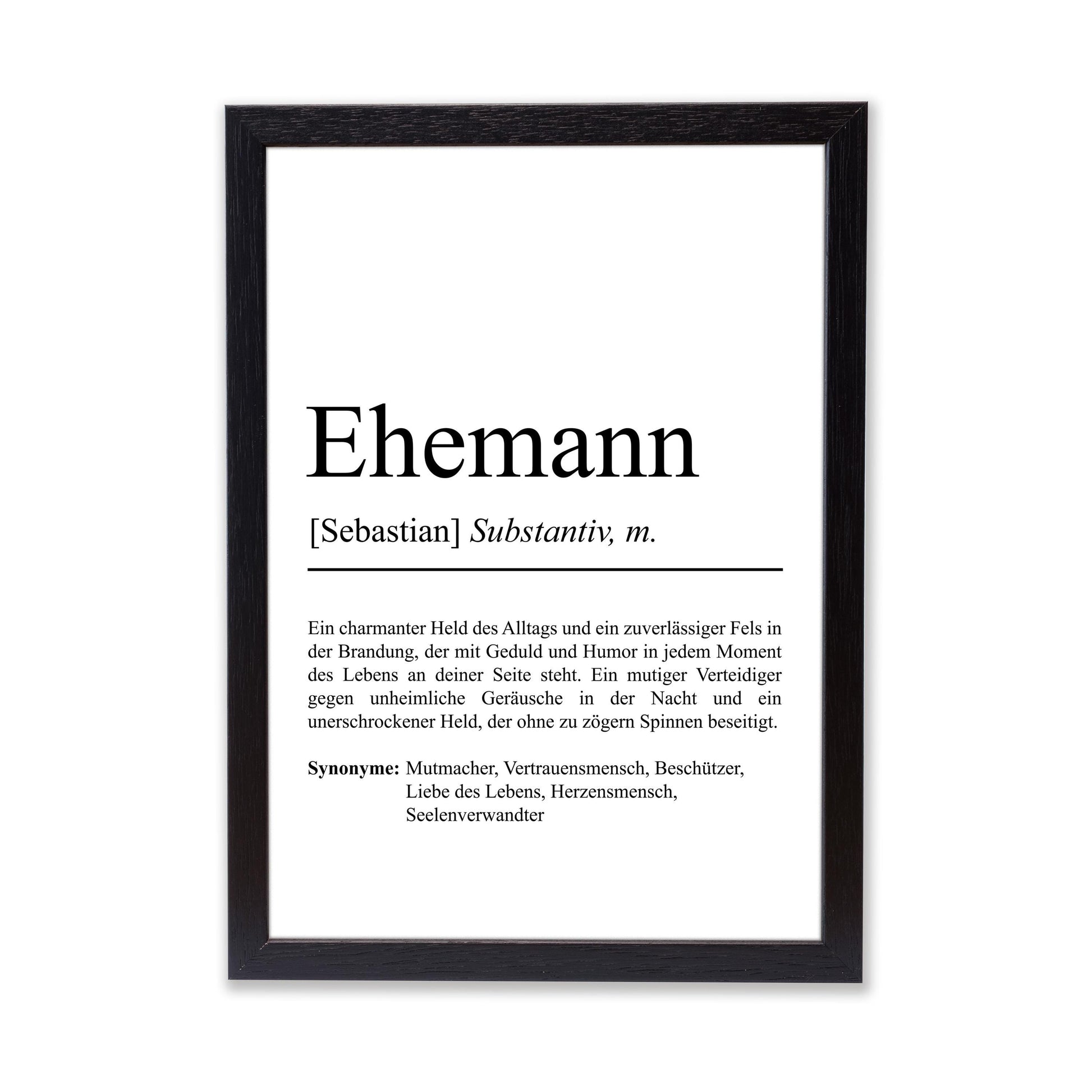 Ehemann Definition Poster personalisierbar mit Namen Poster Geschenk Ehemann Einzug Geschenk Ehemann personalisierbar Poster ungerahmt