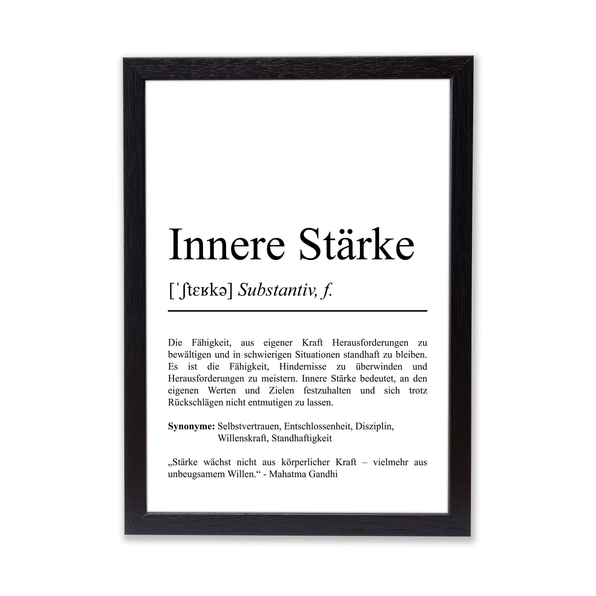 Inne Stärke Definition Poster Emotion Wanddeko Geschenk für Sie Umzug Spirituelles Poster für Zuhause Spruchposter ausdruckbar