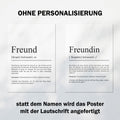 Freund Definition Poster personalisierbar mit Namen Bester Freund Poster Geschenk Einzug Geburtstag Geschenk Freund Poster Jahrestag