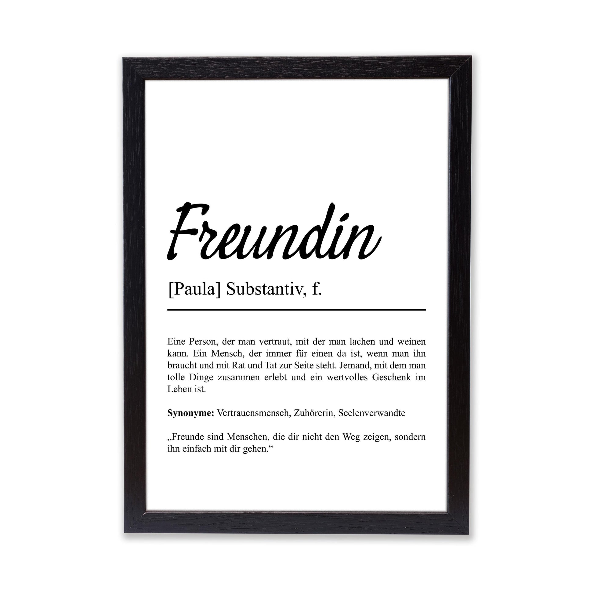 Freundin Definition Poster personalisierbar mit Namen Beste Freundin Poster Geschenk Ostern Geburtstag Geschenk Freundin Poster Jahrestag
