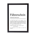 Führerschein Definition Poster personalisierbar mit Namen Prüfung Poster Führerschenk Geschenk zum Abschluss Führerschein Poster Definition