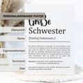 Große Schwester Definition Poster personalisierbar mit Namen Schwester Poster Geschenk Einzug Geburtstag Geschenk Schwester Geschwister Liebe