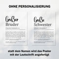 Großer Bruder Definition Poster personalisierbar mit Namen Bruder Poster Geschenk Einzug Geburtstag Geschenk Bruder Geschwister Liebe
