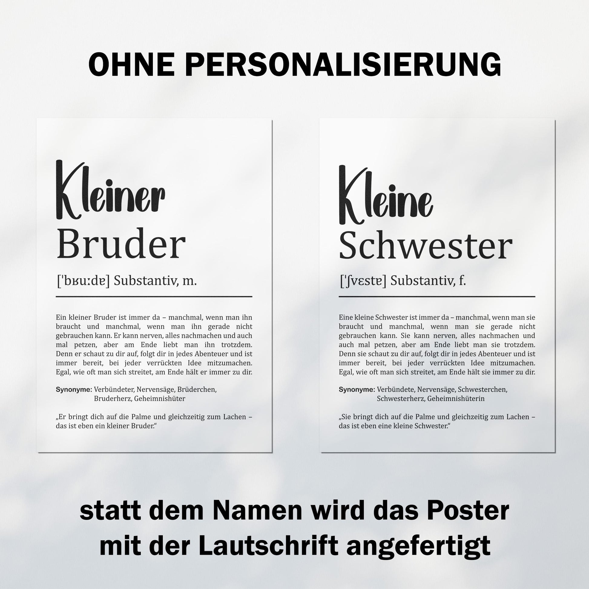 Kleiner Bruder Definition Poster personalisierbar mit Namen Bruder Poster Geschenk Einzug Geburtstag Geschenk Bruder Geschwister Liebe
