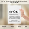Hochzeit Definition Poster personalisierbar mit Namen Hochzeit Poster Geschenk Hochzeit Poster Heiraten Hochzeitsgeschenk Definition