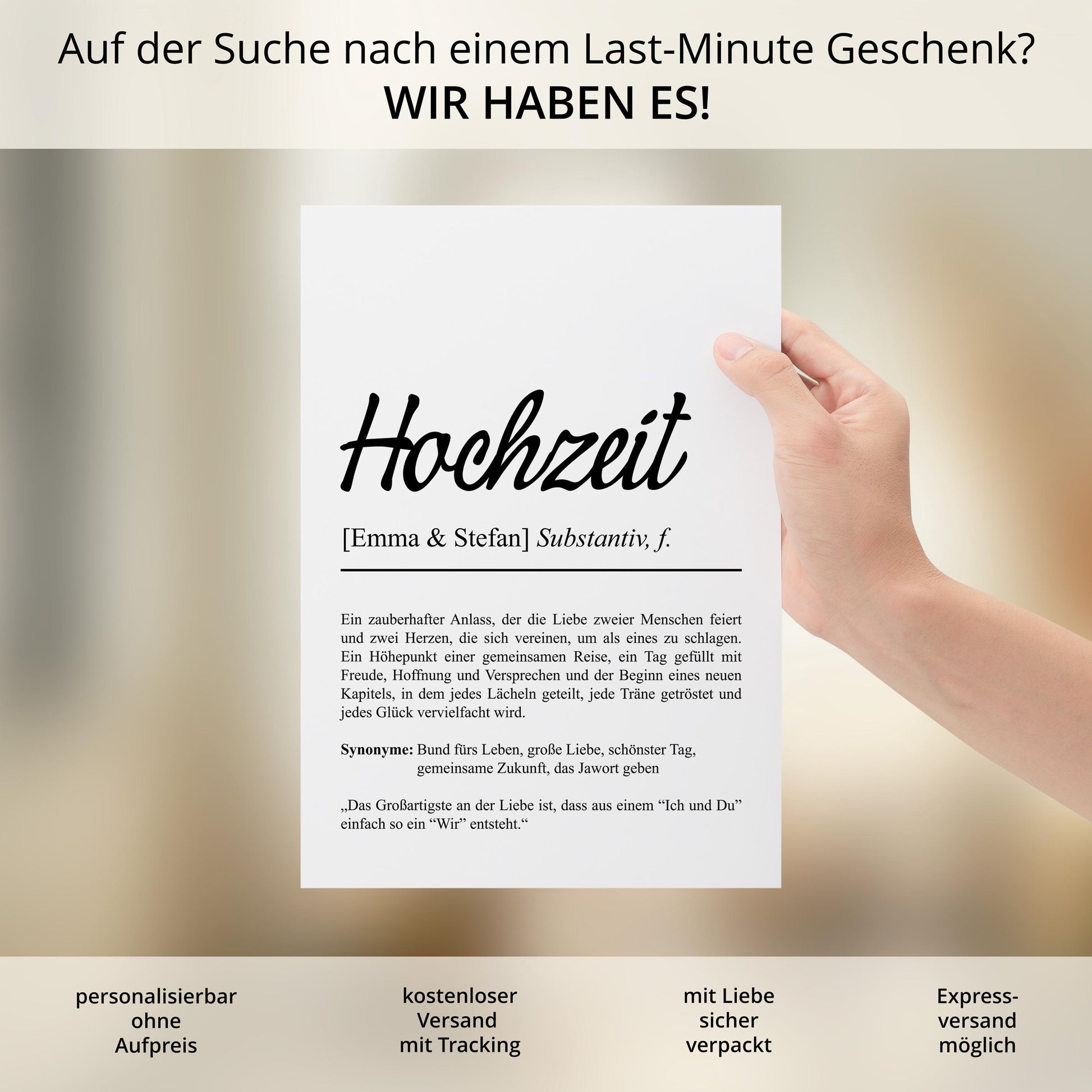 Hochzeit Definition Poster personalisierbar mit Namen Hochzeit Poster Geschenk Hochzeit Poster Heiraten Hochzeitsgeschenk Definition
