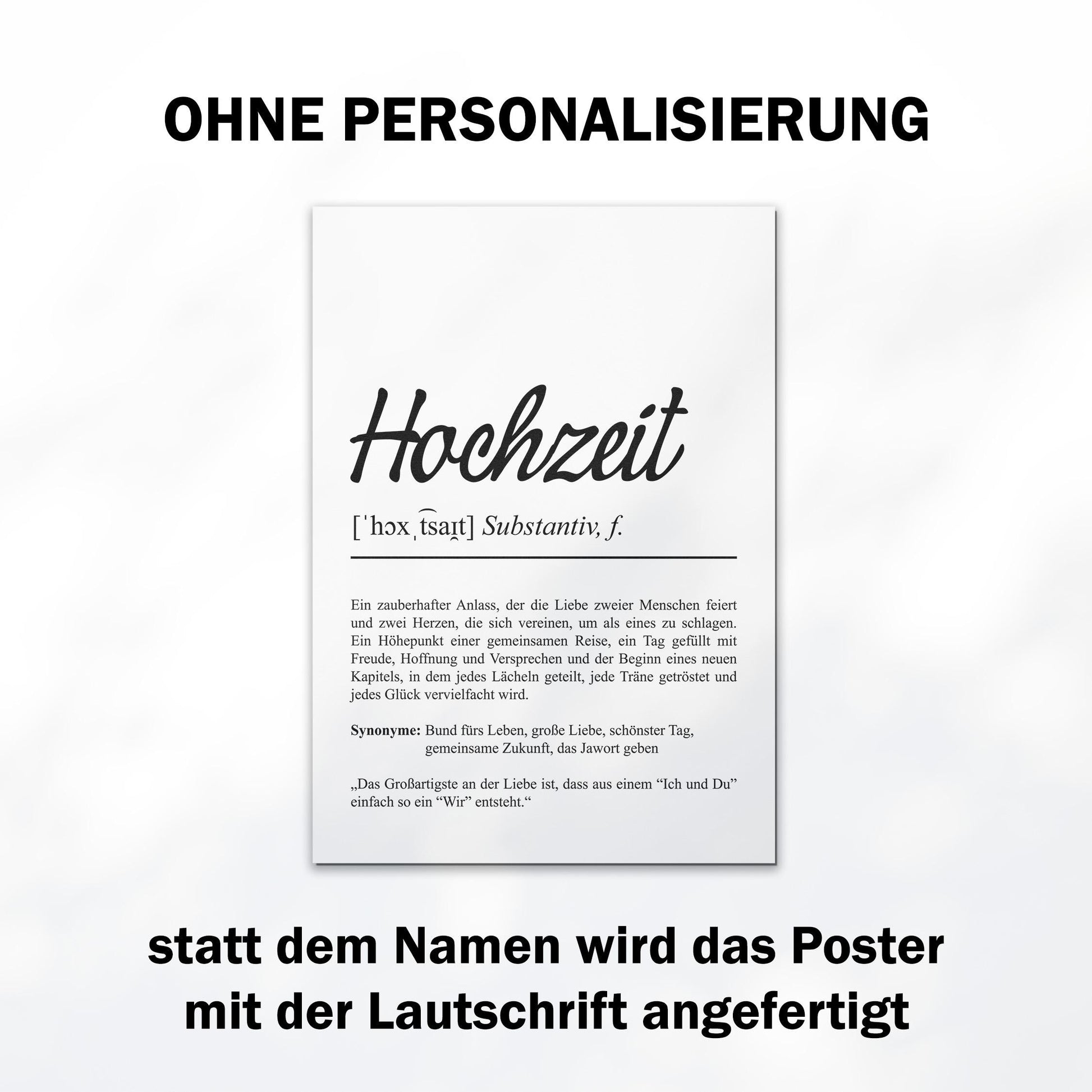 Hochzeit Definition Poster personalisierbar mit Namen Hochzeit Poster Geschenk Hochzeit Poster Heiraten Hochzeitsgeschenk Definition