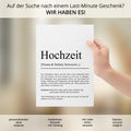 Hochzeit Definition Poster personalisierbar mit Namen Hochzeit Poster Geschenk Hochzeit Poster Heiraten Hochzeitsgeschenk Definition