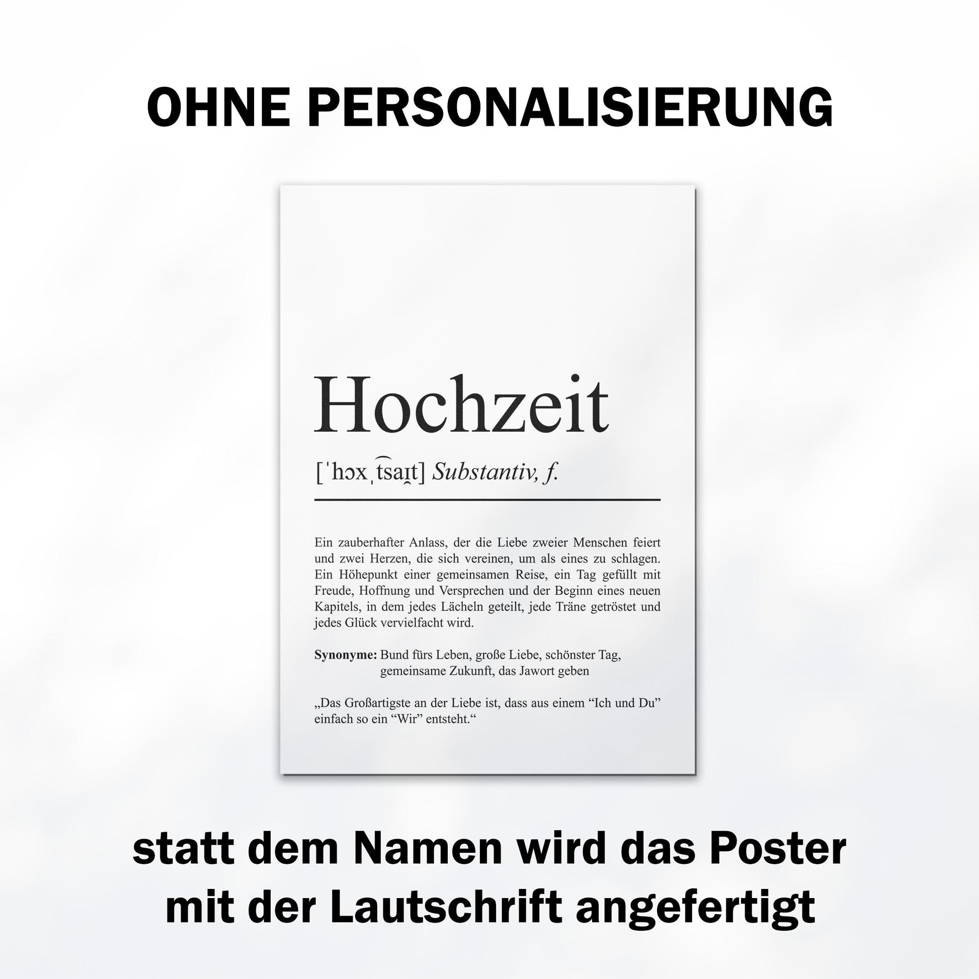 Hochzeit Definition Poster personalisierbar mit Namen Hochzeit Poster Geschenk Hochzeit Poster Heiraten Hochzeitsgeschenk Definition