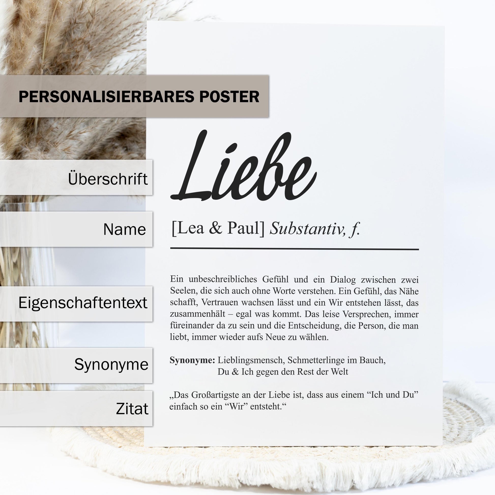 Liebe Definition Poster personalisierbar mit Namen Liebesposter Geschenk Partner Poster Definition Hochzeit Poster Heirat