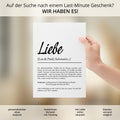 Liebe Definition Poster personalisierbar mit Namen Liebesposter Geschenk Partner Poster Definition Hochzeit Poster Heirat
