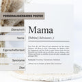Mama Definition Poster personalisierbar mit Namen Mutter Poster Geschenk Einzug Geburtstag Geschenk Mutter Poster Geburt Geschenk Mutter