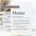 Mutter Definition Poster personalisierbar mit Namen Poster Geschenk Mutter Einzug Geschenk Mutter personalisierbar Poster ungerahmt