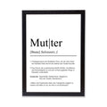 Mutter Definition Poster personalisierbar mit Namen Poster Geschenk Mutter Einzug Geschenk Mutter personalisierbar Poster ungerahmt