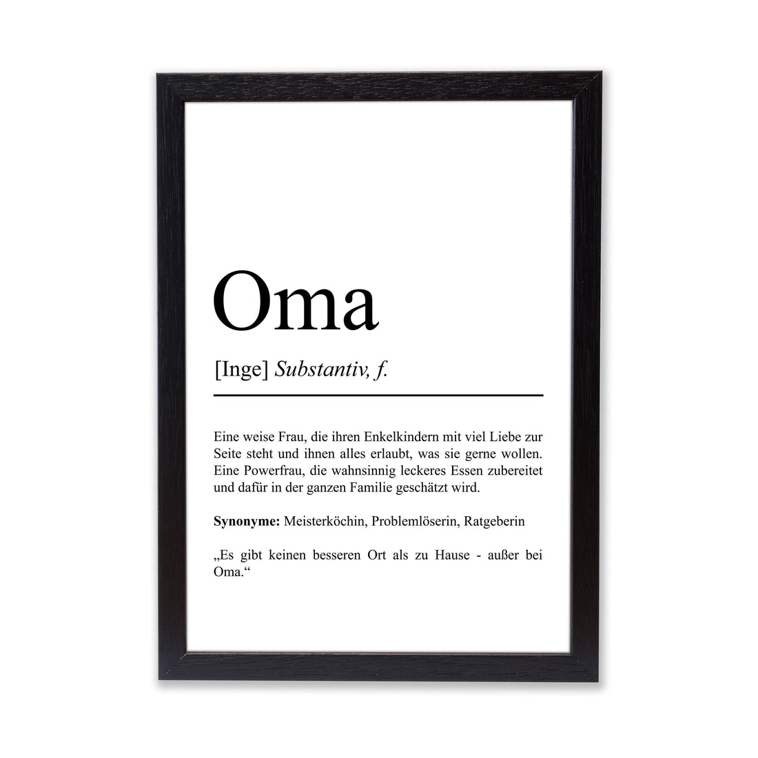 Oma Definition Poster personalisierbar mit Namen Oma Poster Geschenk Einzug Geburtstag Geschenk Oma Poster Familienmitglied Minimalistisch
