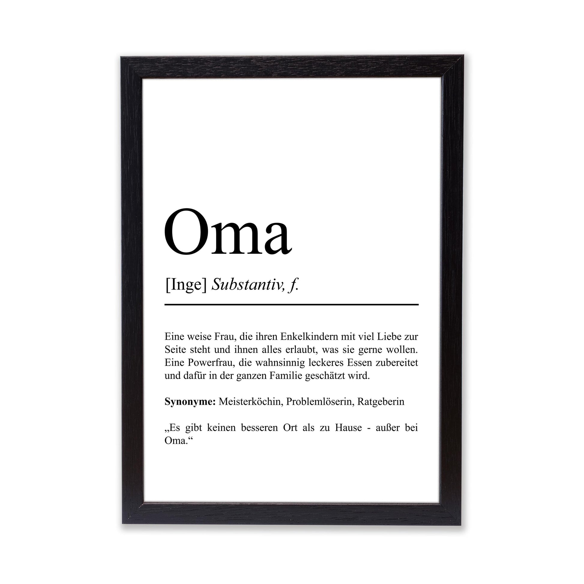 Oma Definition Poster personalisierbar mit Namen Oma Poster Geschenk Einzug Geburtstag Geschenk Oma Poster Familienmitglied Minimalistisch