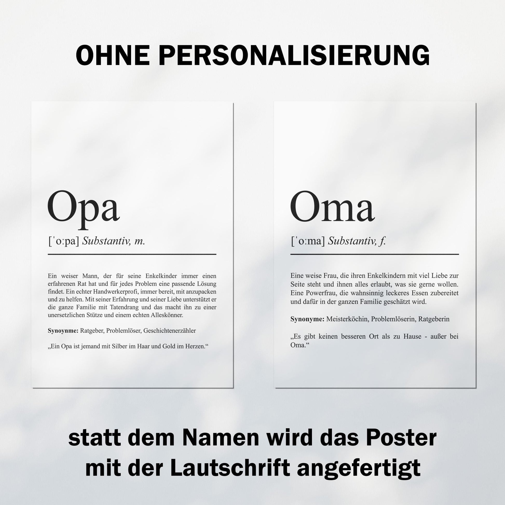 Oma Definition Poster personalisierbar mit Namen Oma Poster Geschenk Einzug Geburtstag Geschenk Oma Poster Familienmitglied Minimalistisch