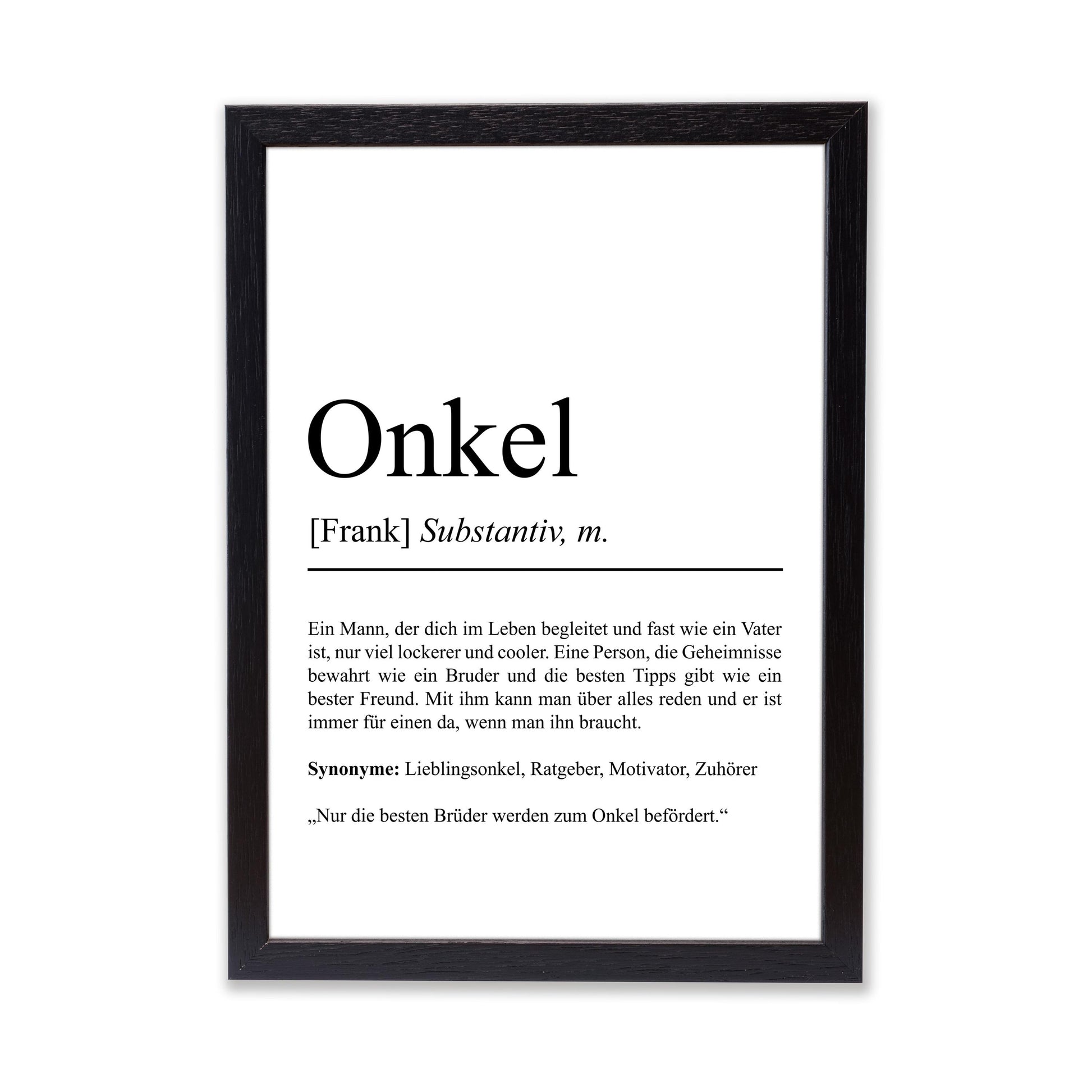 Onkel Definition Poster personalisierbar mit Namen Onkel Poster Geschenk Einzug Geburtstag Geschenk Onkel Poster Familienmitglied