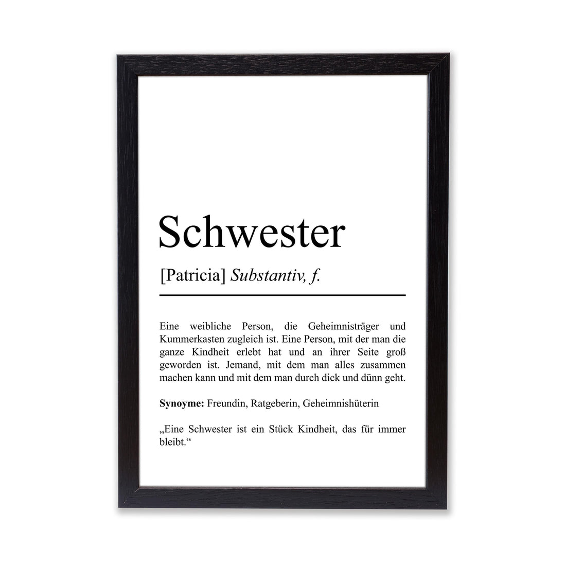 Schwester Definition Poster personalisierbar mit Namen Schwester Poster Geschenk Einzug Geburtstag Geschenk Schwester Geschwister Liebe