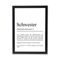 Schwester Definition Poster personalisierbar mit Namen Schwester Poster Geschenk Einzug Geburtstag Geschenk Schwester Geschwister Liebe
