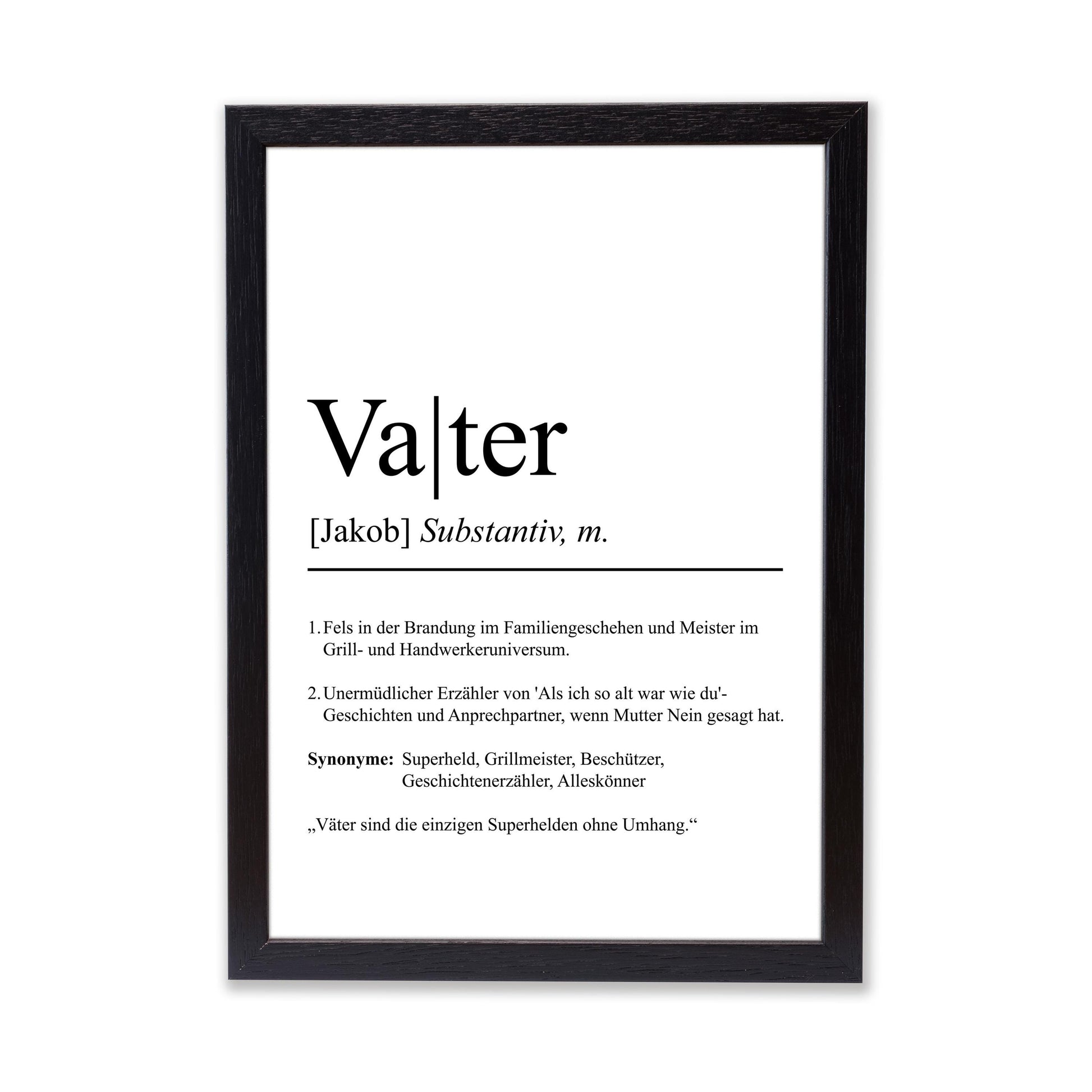 Vater Definition Poster personalisierbar mit Namen Poster Geschenk Vater Einzug Geschenk Vater personalisierbar Poster ungerahmt
