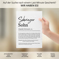 Schwiegersohn Definition Poster personalisierbar mit Namen Schwiegersohn Poster Geschenk Hochzeit Schwiegersohn Geburtstag Geschenk