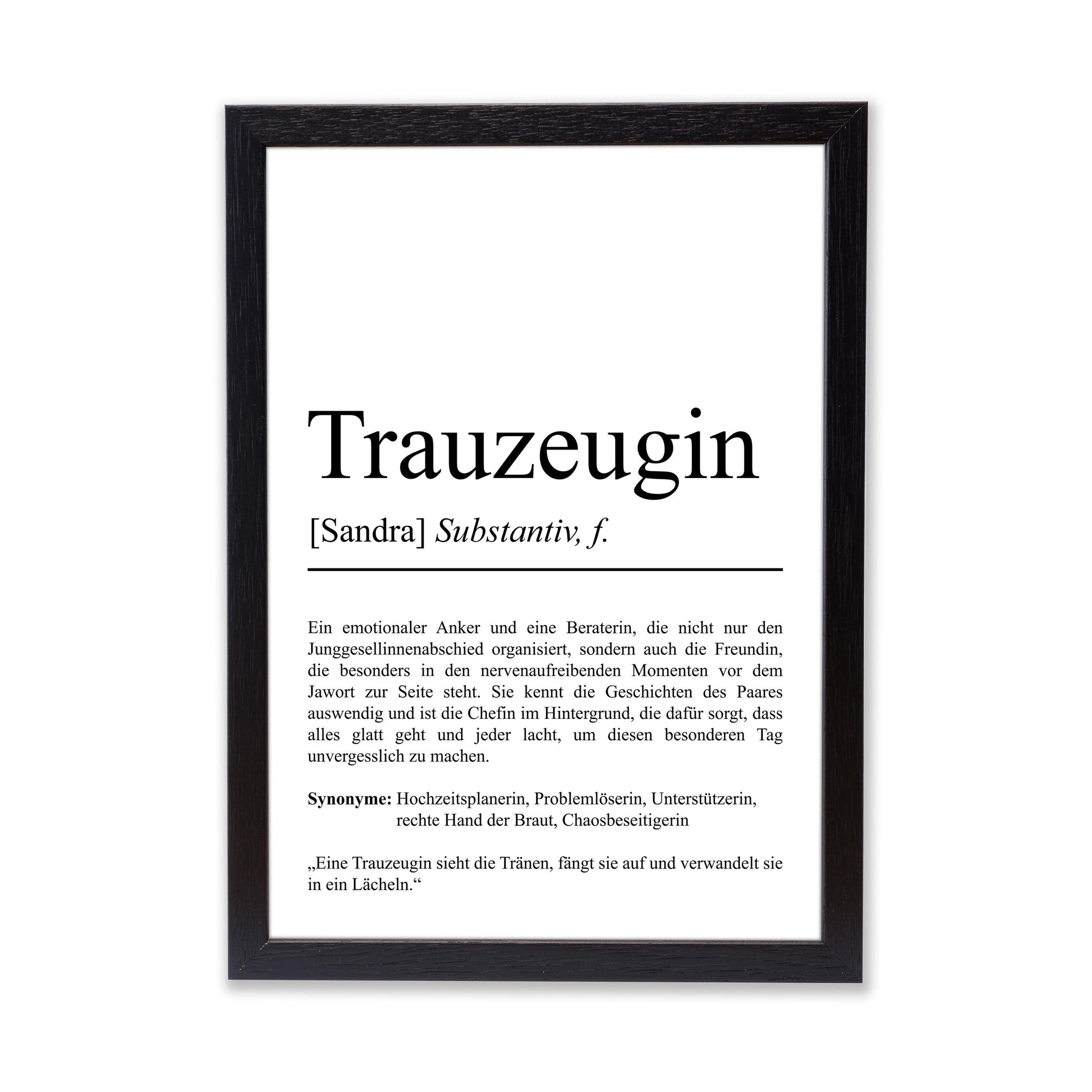 Trauzeugin Definition Poster personalisierbar mit Namen Treuzeugin Poster Geschenk Frage Trauzeugin Poster Definition Hochzeit Poster Heirat