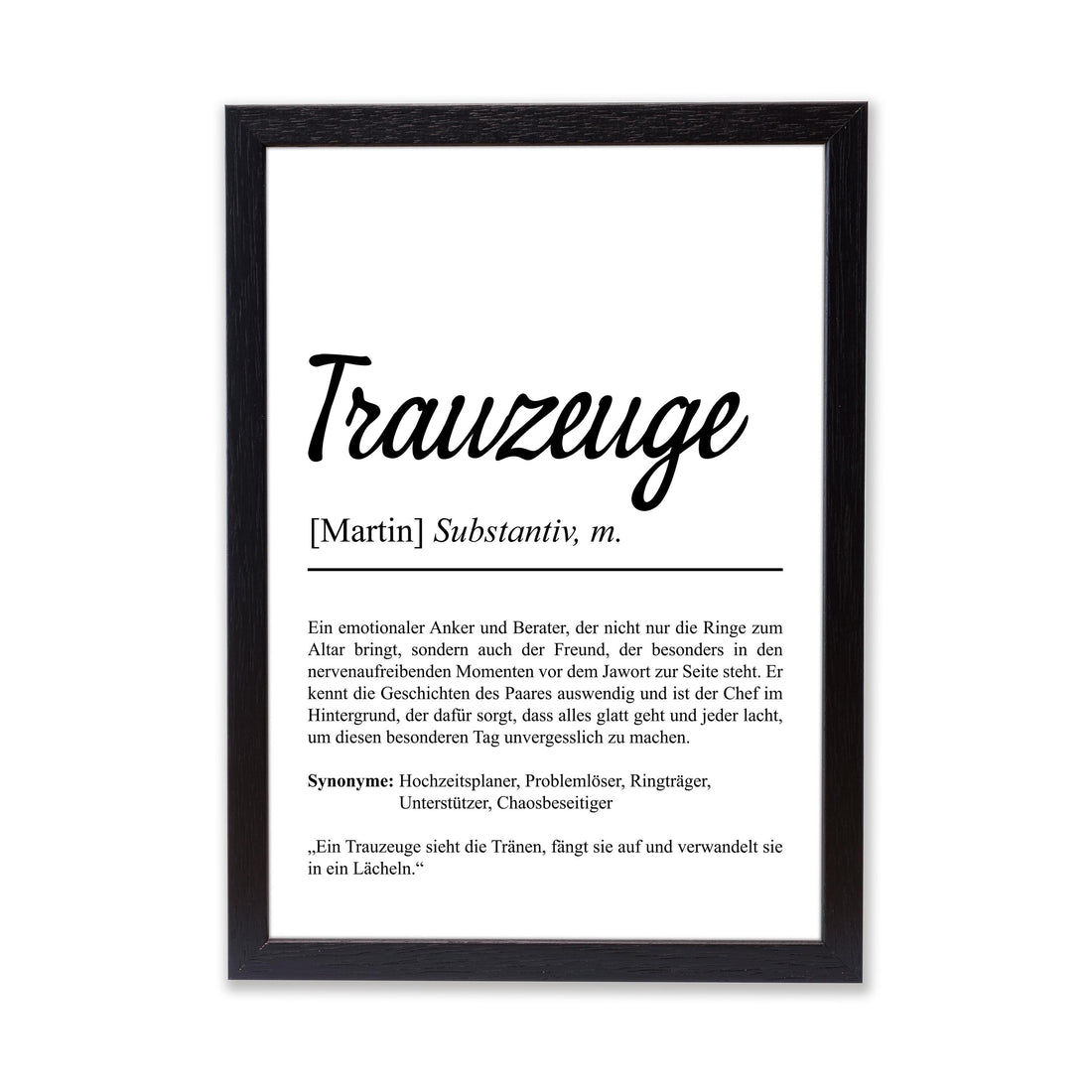 Trauzeuge Definition Poster personalisierbar mit Namen Treuzeuge Poster Geschenk Frage Trauzeuge Poster Definition Hochzeit Poster Heirat