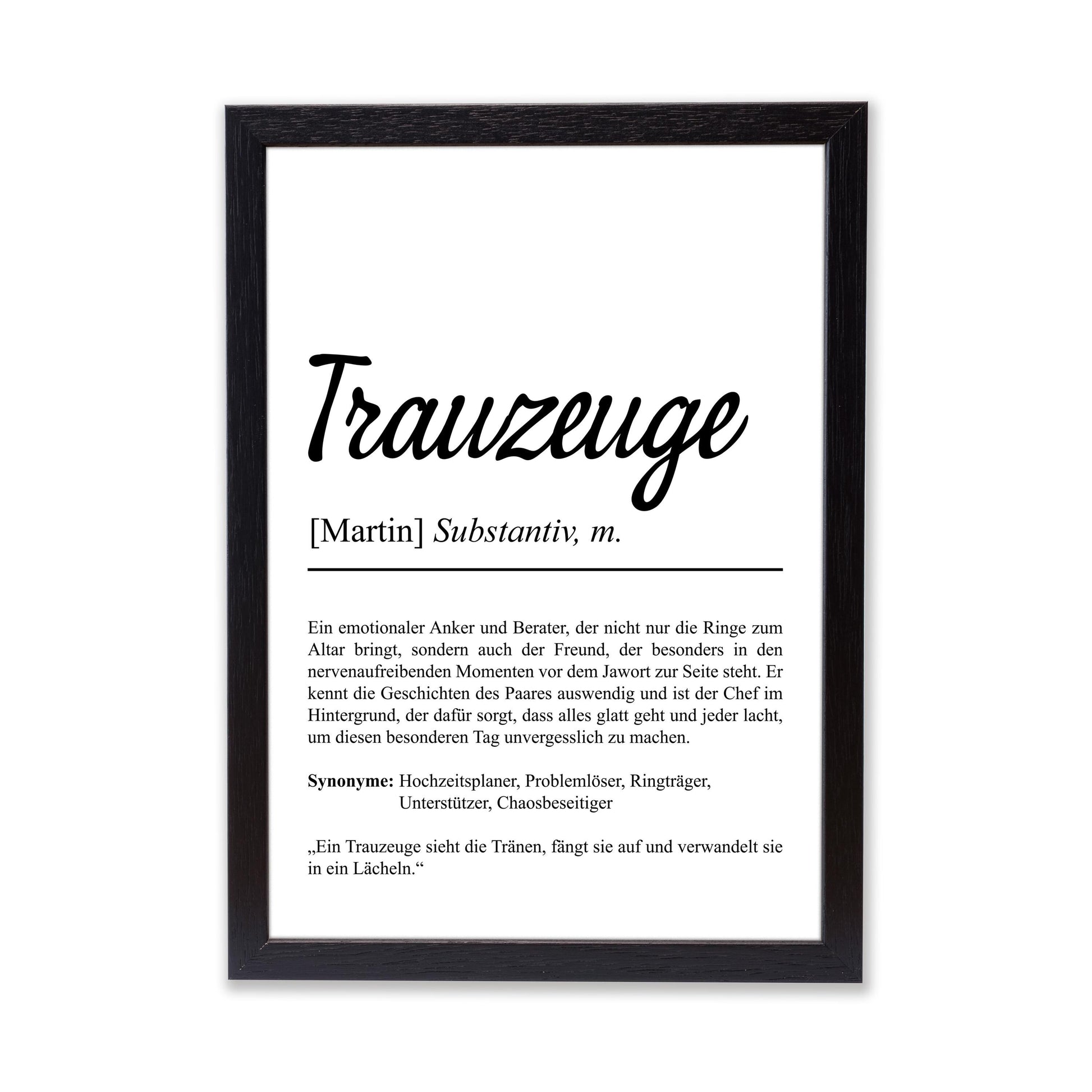 Trauzeuge Definition Poster personalisierbar mit Namen Treuzeuge Poster Geschenk Frage Trauzeuge Poster Definition Hochzeit Poster Heirat