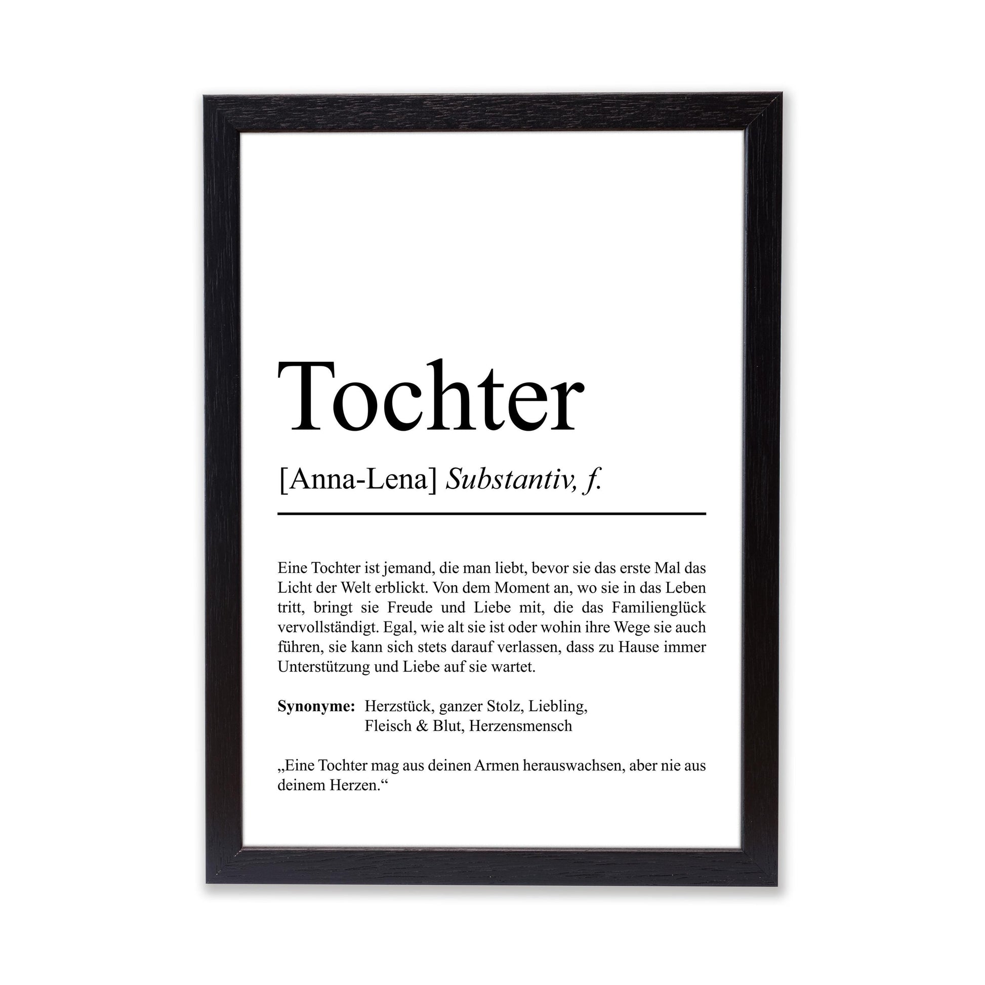Tochter Definition Poster personalisierbar mit Namen Tochter Poster Geschenk Einzug Geburtstag Geschenk Tochter Poster Geburt Geschenk