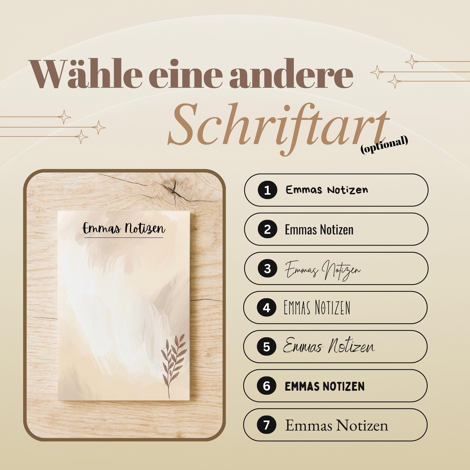 Notizblock Boho Notizblock personalisierbar mit Namen To-Do Liste Notizblock für Studenten Bürobedarf Geschenk Kollege