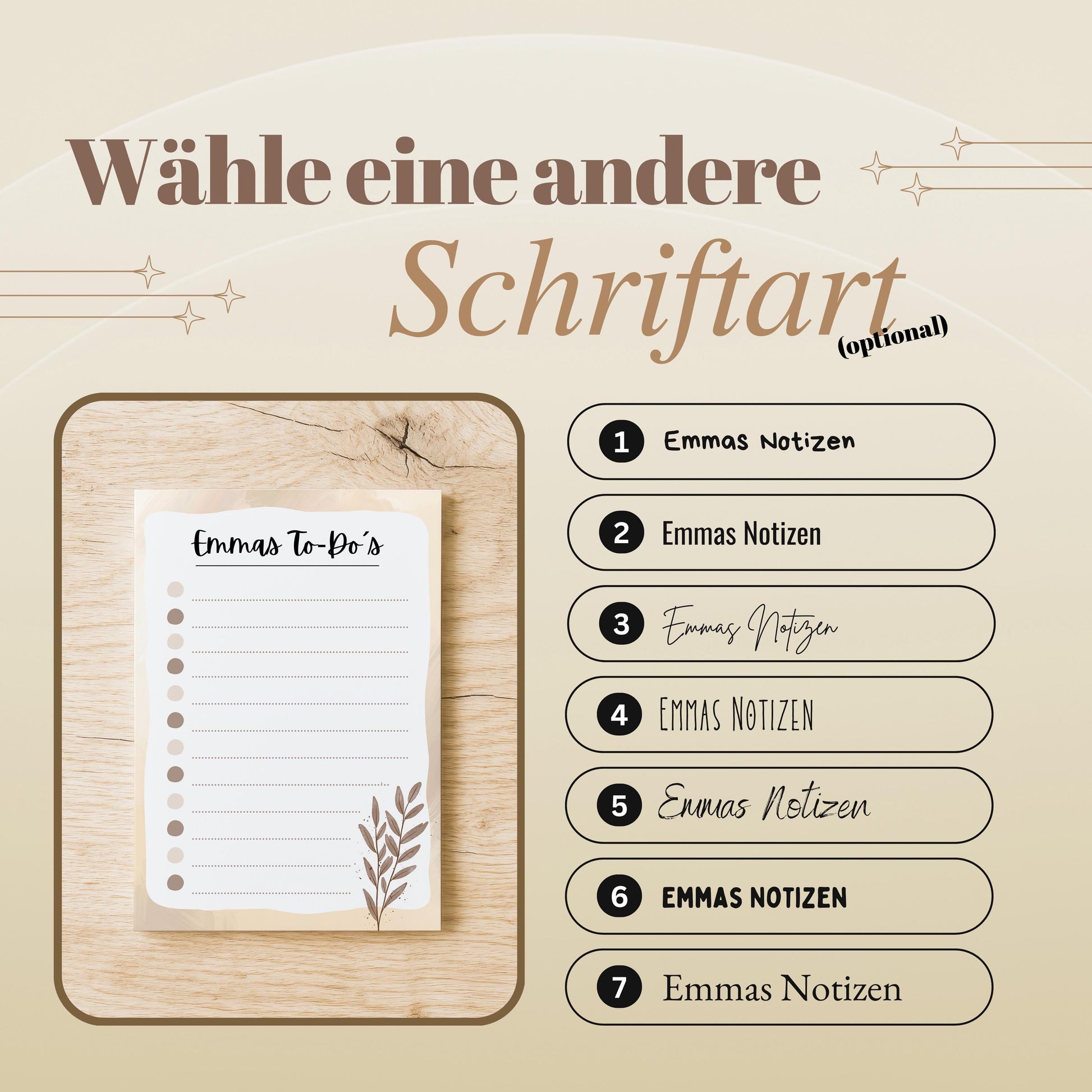 Notizblock Boho Notizblock personalisierbar mit Namen To-Do Liste Notizblock für Studenten Bürobedarf Geschenk Kollege