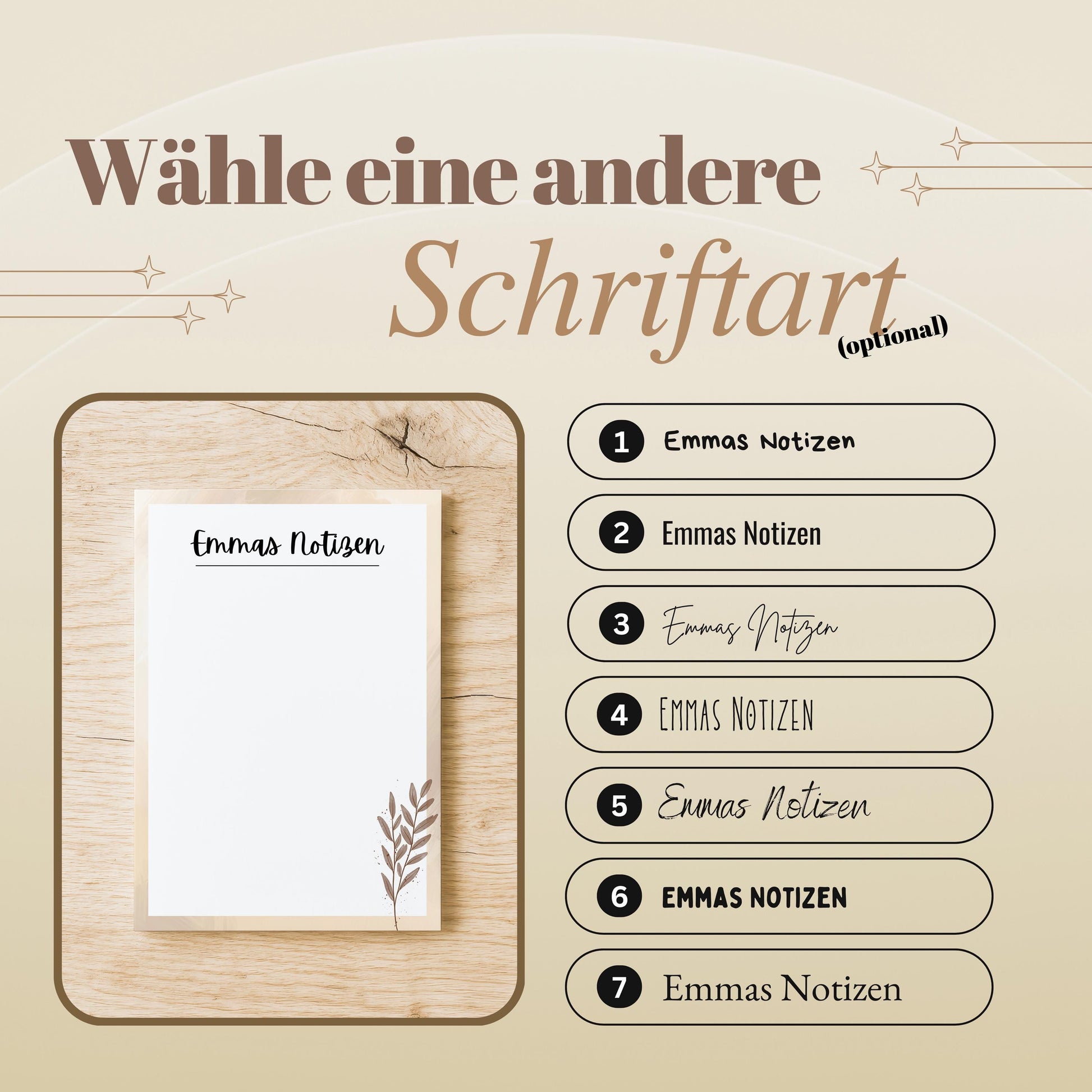 Notizblock Boho Notizblock personalisierbar mit Namen To-Do Liste Notizblock für Studenten Bürobedarf Geschenk Kollege