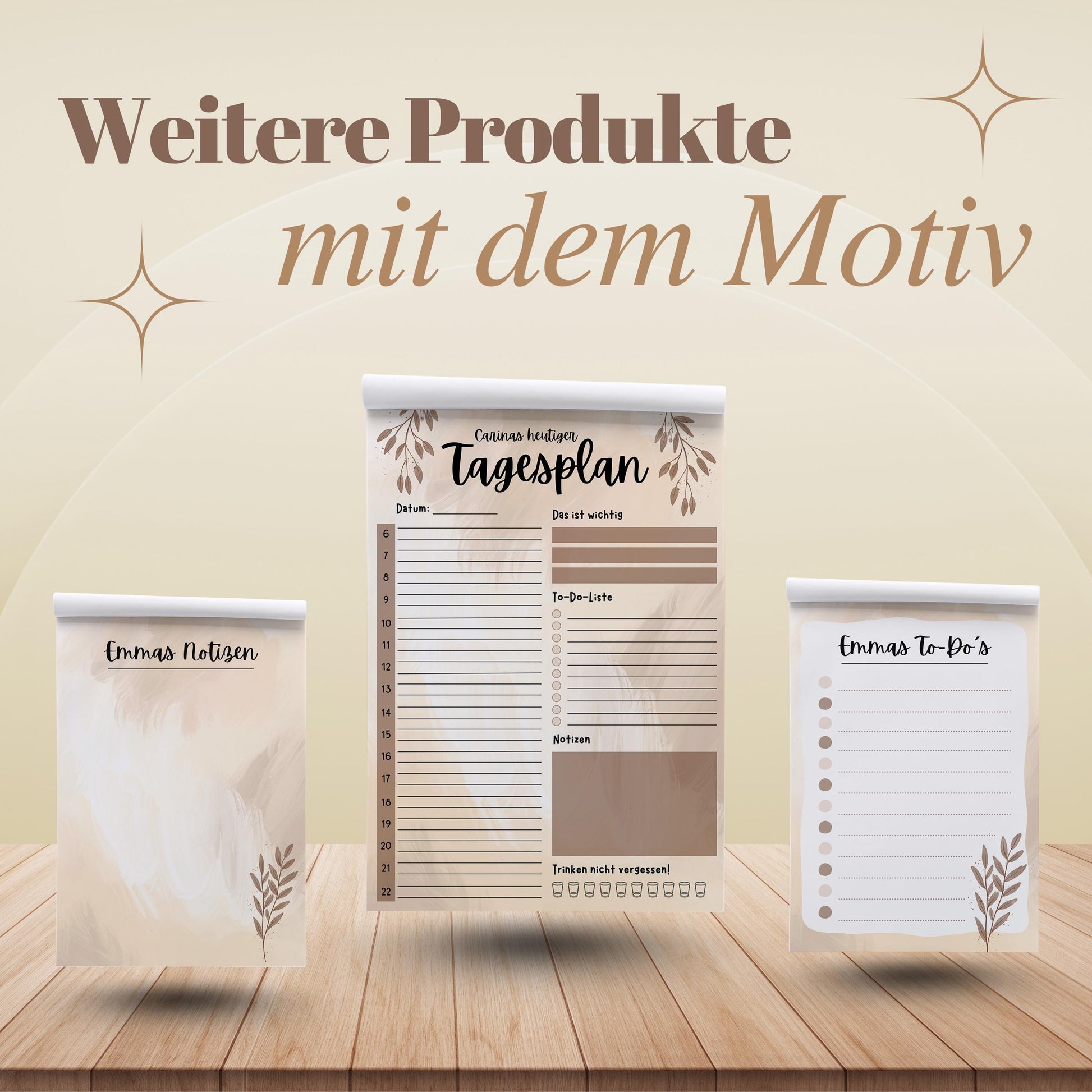 Notizblock Boho Notizblock personalisierbar mit Namen To-Do Liste Notizblock für Studenten Bürobedarf Geschenk Kollege