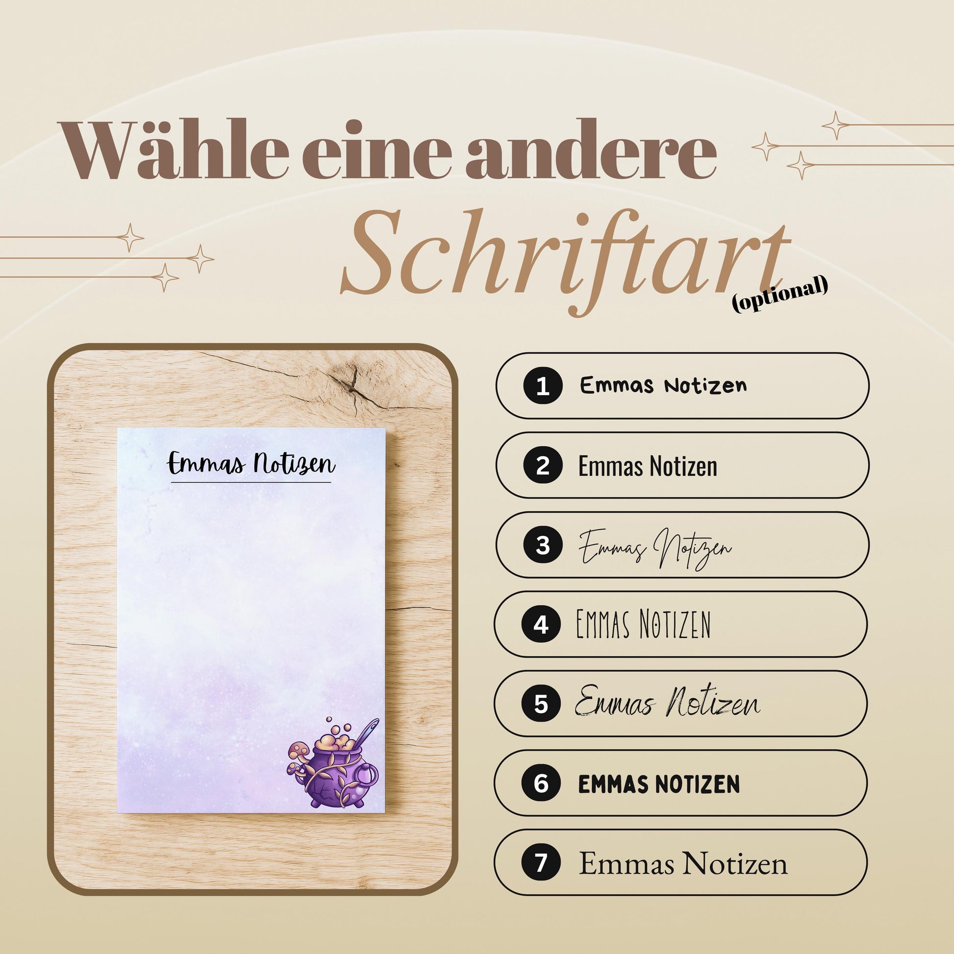 Notizblock Witchy Notizblock personalisierbar mit Namen To-Do Liste Notizblock für Studenten Bürobedarf Geschenk Kollege