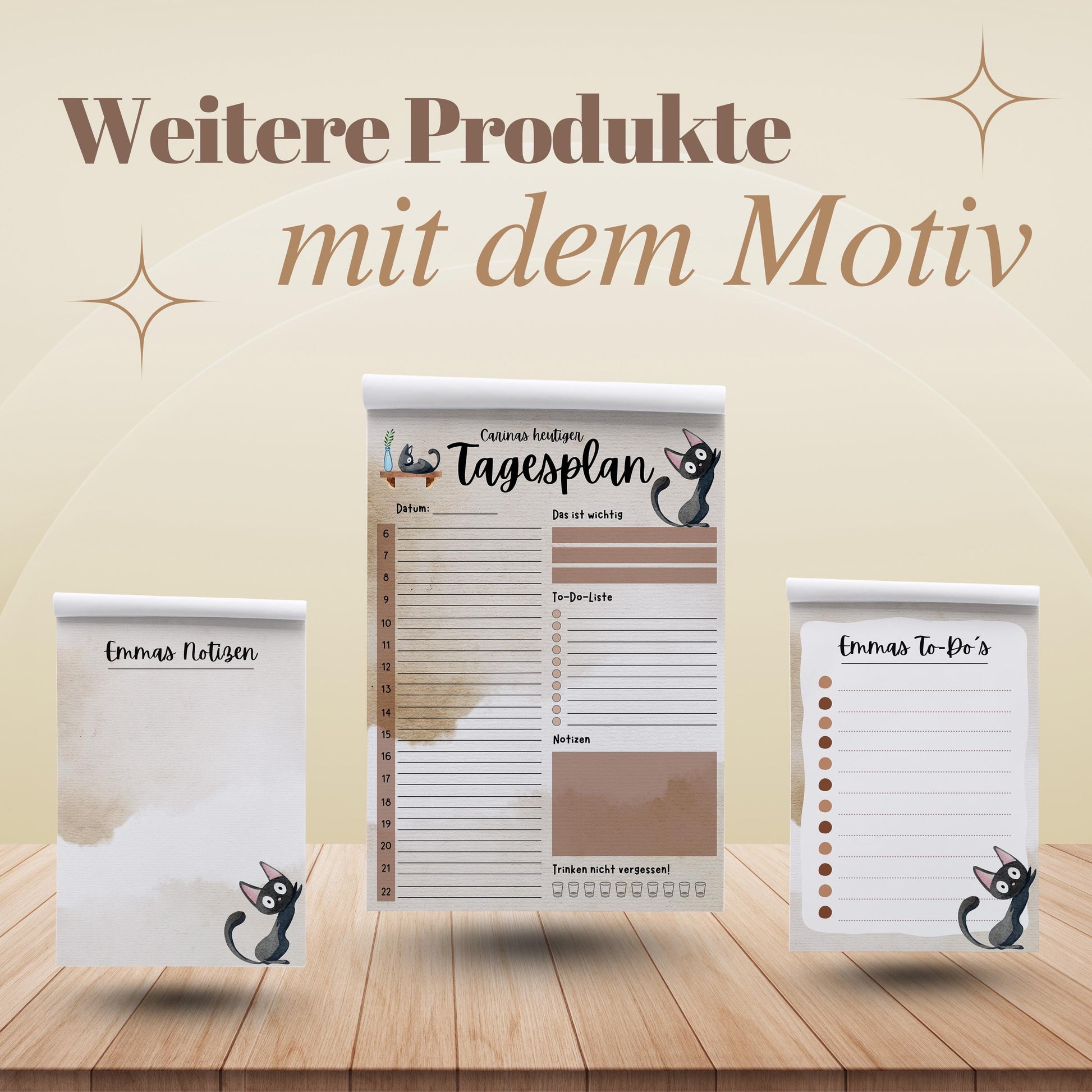 Notizblock Katze Notizblock personalisierbar mit Namen To-Do Liste Notizblock für Studenten Bürobedarf Geschenk Kollege