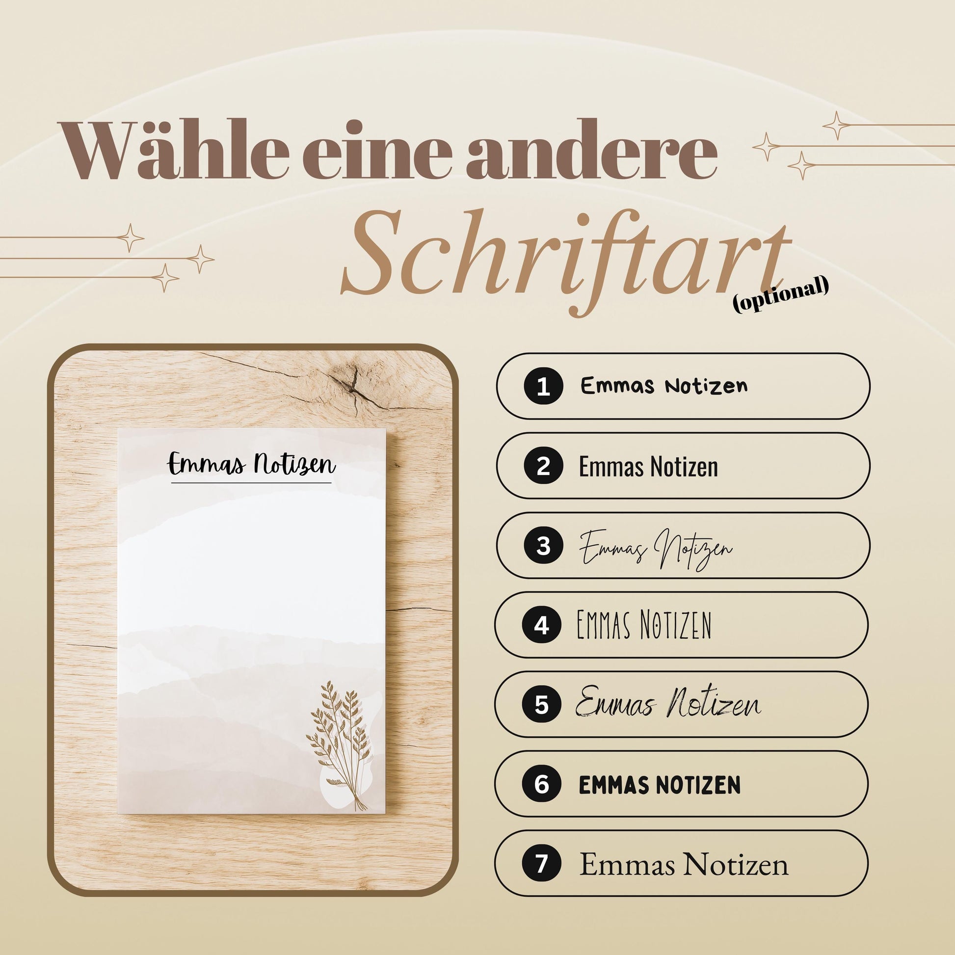 Notizblock Boho Notizblock personalisierbar mit Namen To-Do Liste Notizblock für Studenten Bürobedarf Geschenk Kollege