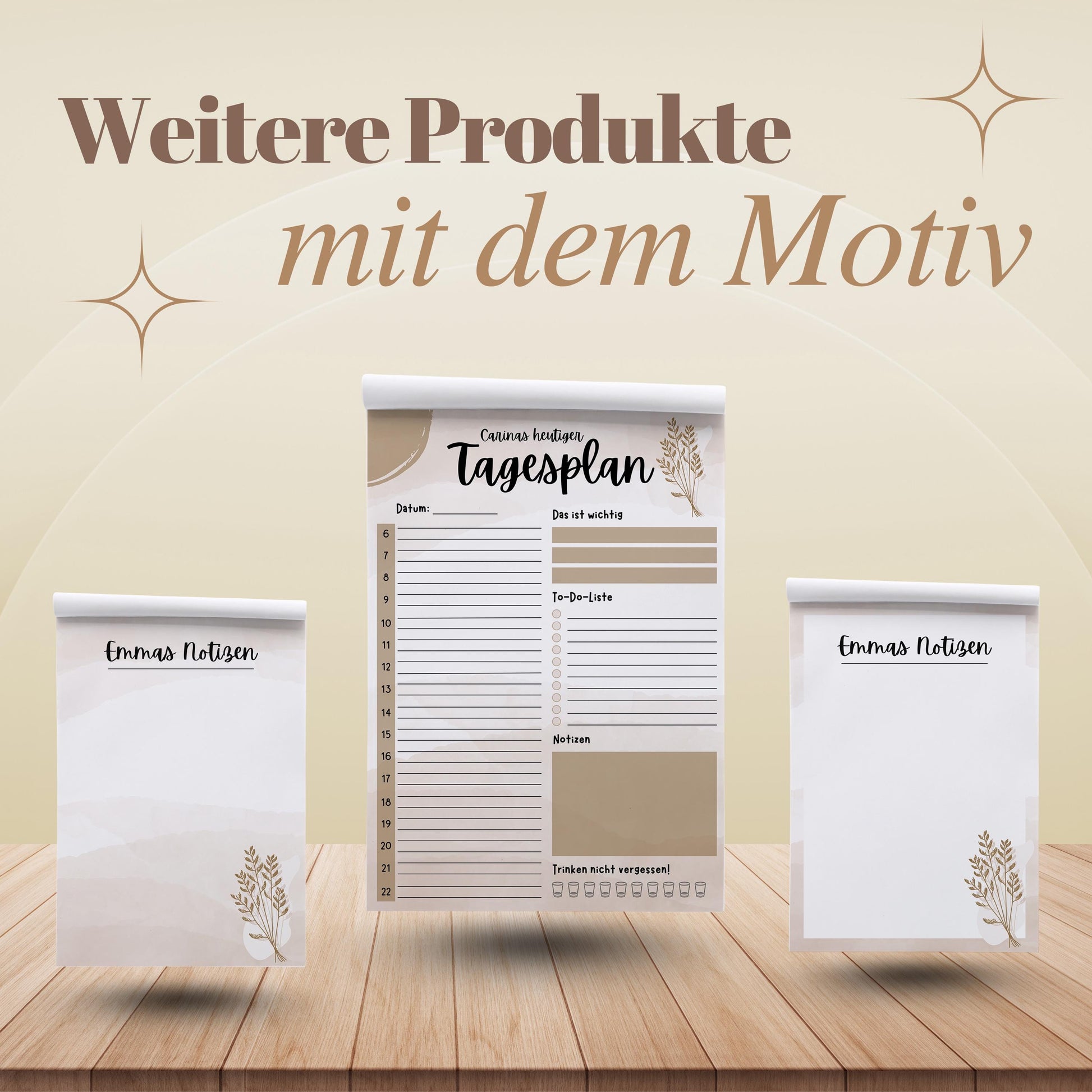 Notizblock Boho Notizblock personalisierbar mit Namen To-Do Liste Notizblock für Studenten Bürobedarf Geschenk Kollege
