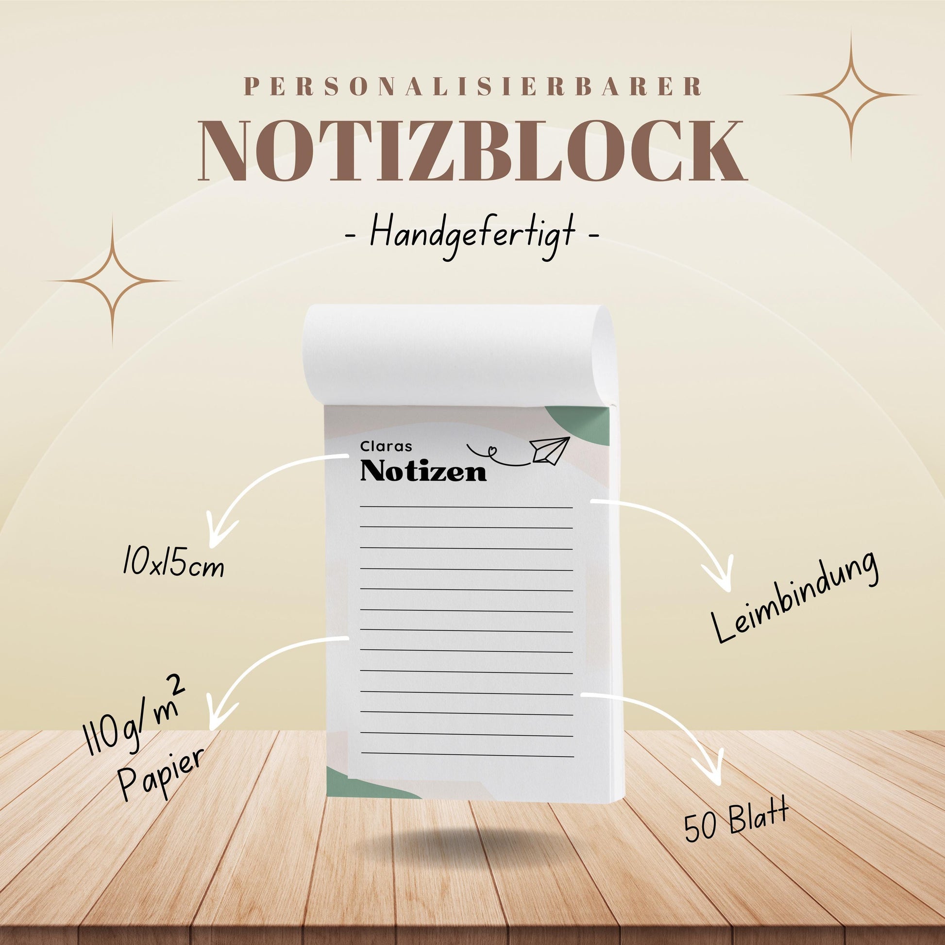 Notizblock Papierflieger Notizblock personalisierbar mit Namen To-Do Liste Notizblock für Studenten Bürobedarf Geschenk Kollege