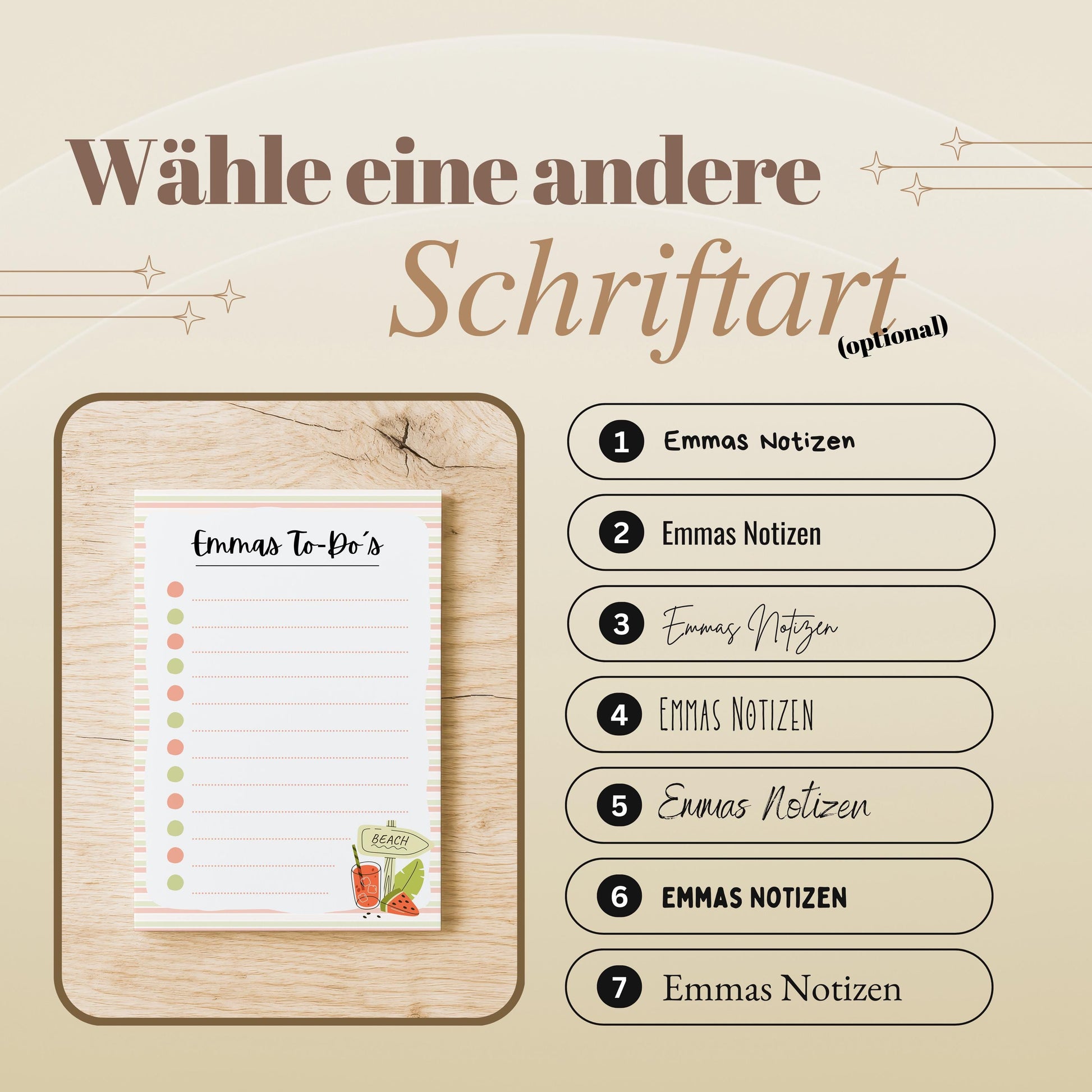 Notizblock Melone Notizblock personalisierbar mit Namen To-Do Liste Notizblock für Studenten Bürobedarf Geschenk Kollege
