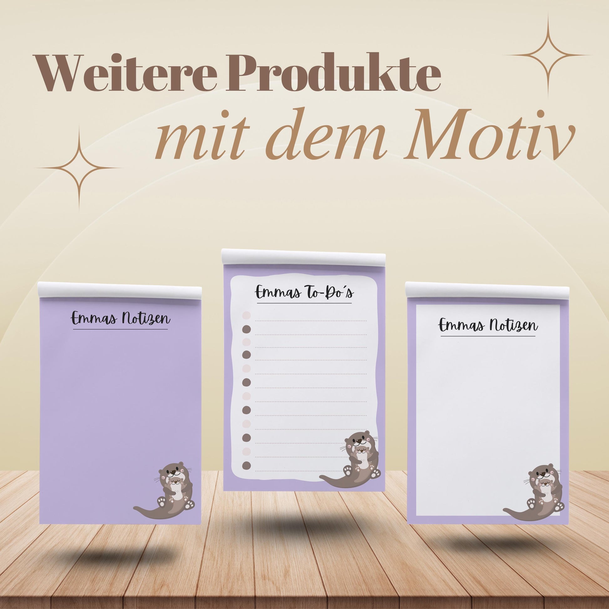 Tagesplaner Otter A5 Notizblock personalisierbar mit Namen To Do Liste Notizblock für Studenten Schreibblock Bürobedarf Geschenk Schüler