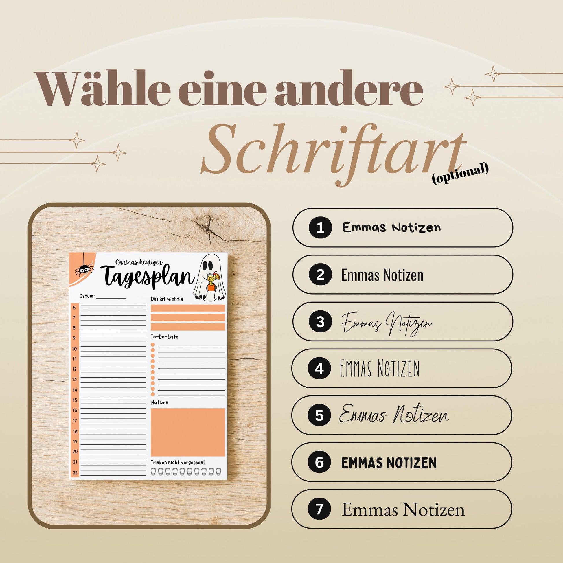 Tagesplaner Summerween A5 Notizblock personalisierbar mit Namen To Do Liste Notizblock für Studenten Schreibblock Bürobedarf Geschenk