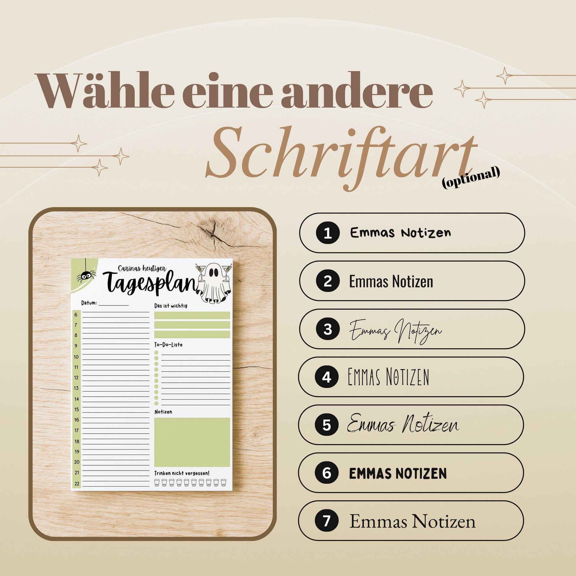 Tagesplaner Summerween A5 Notizblock personalisierbar mit Namen To Do Liste Notizblock für Studenten Schreibblock Bürobedarf Geschenk