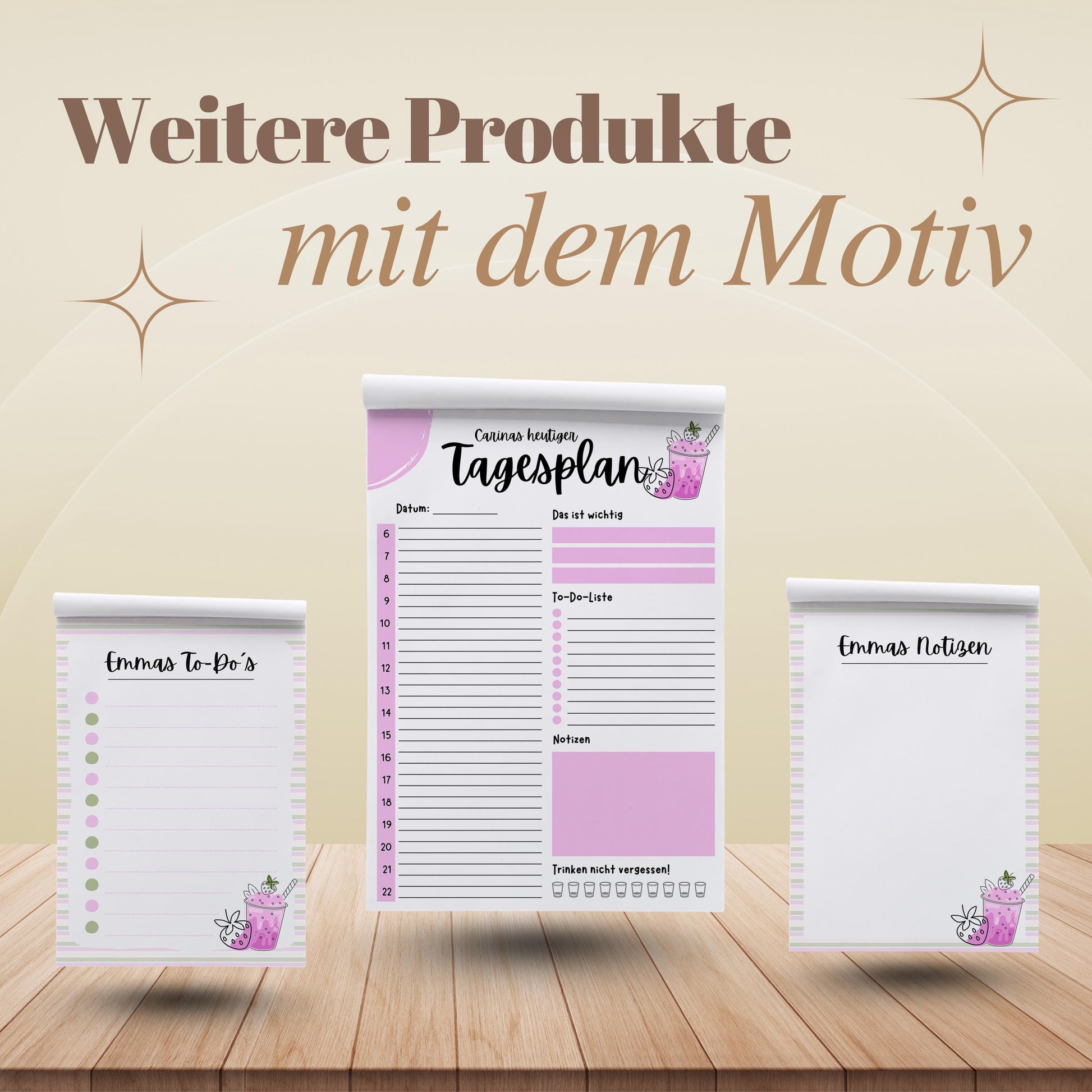 Notizblock Erdbeere Notizblock personalisierbar mit Namen To-Do Liste Notizblock für Studenten Bürobedarf Geschenk Schüler