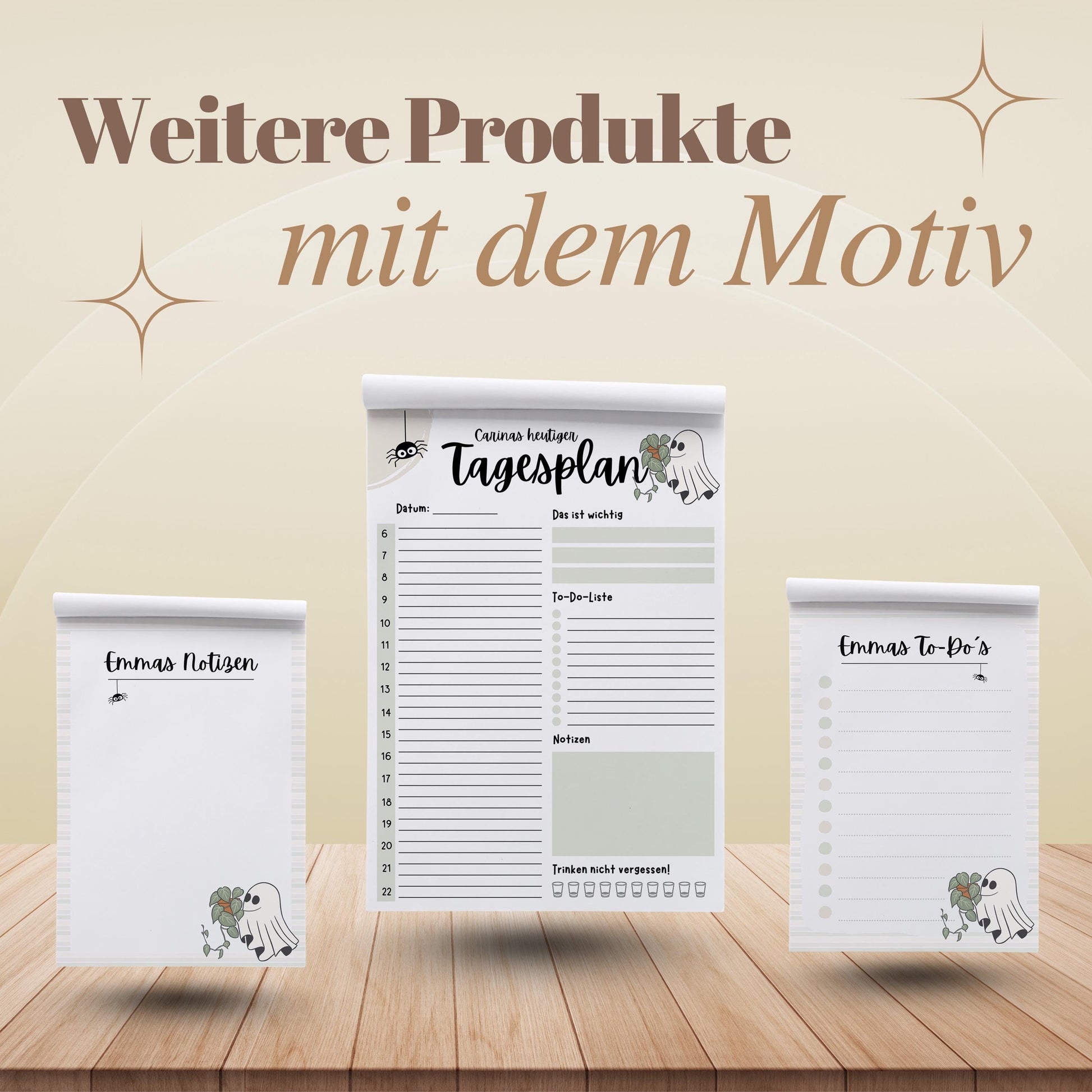 Notizblock Summerween Notizblock personalisierbar mit Namen To-Do Liste Notizblock für Studenten Bürobedarf Geschenk Pflanzenliebhaber