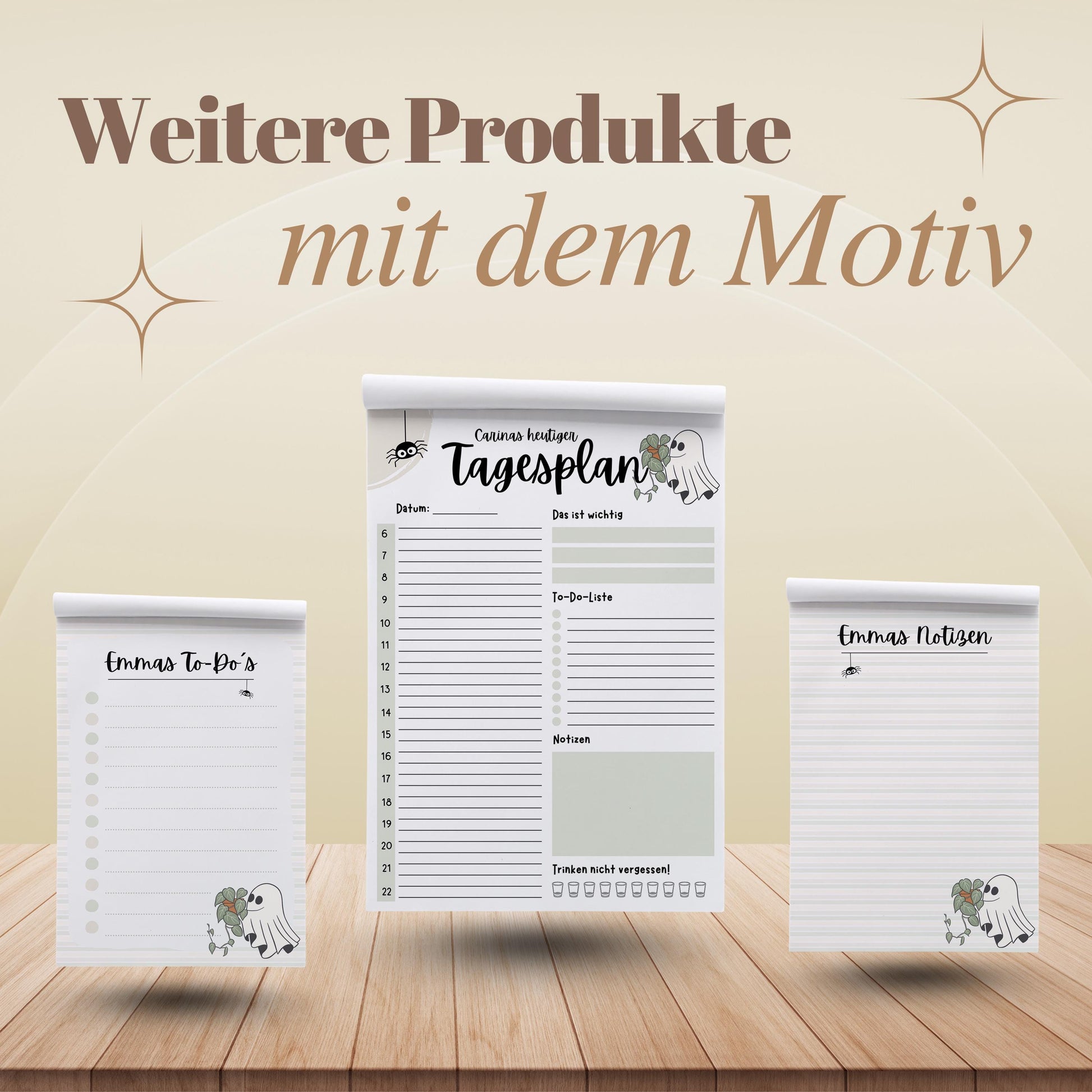 Notizblock Summerween Notizblock personalisierbar mit Namen To-Do Liste Notizblock für Studenten Bürobedarf Geschenk Pflanzenliebhaber