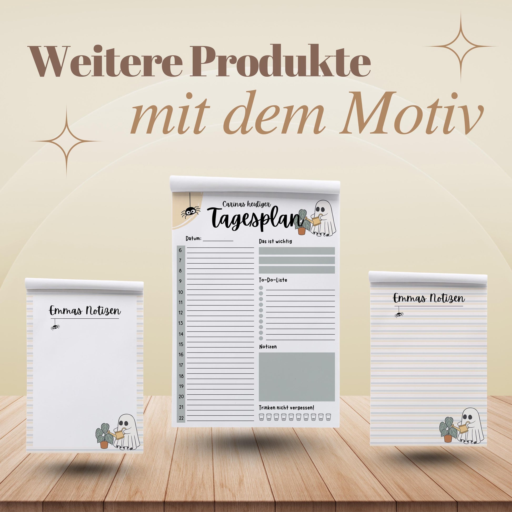 Notizblock Summerween Notizblock personalisierbar mit Namen To-Do Liste Notizblock für Studenten Bürobedarf Geschenk Pflanzenliebhaber