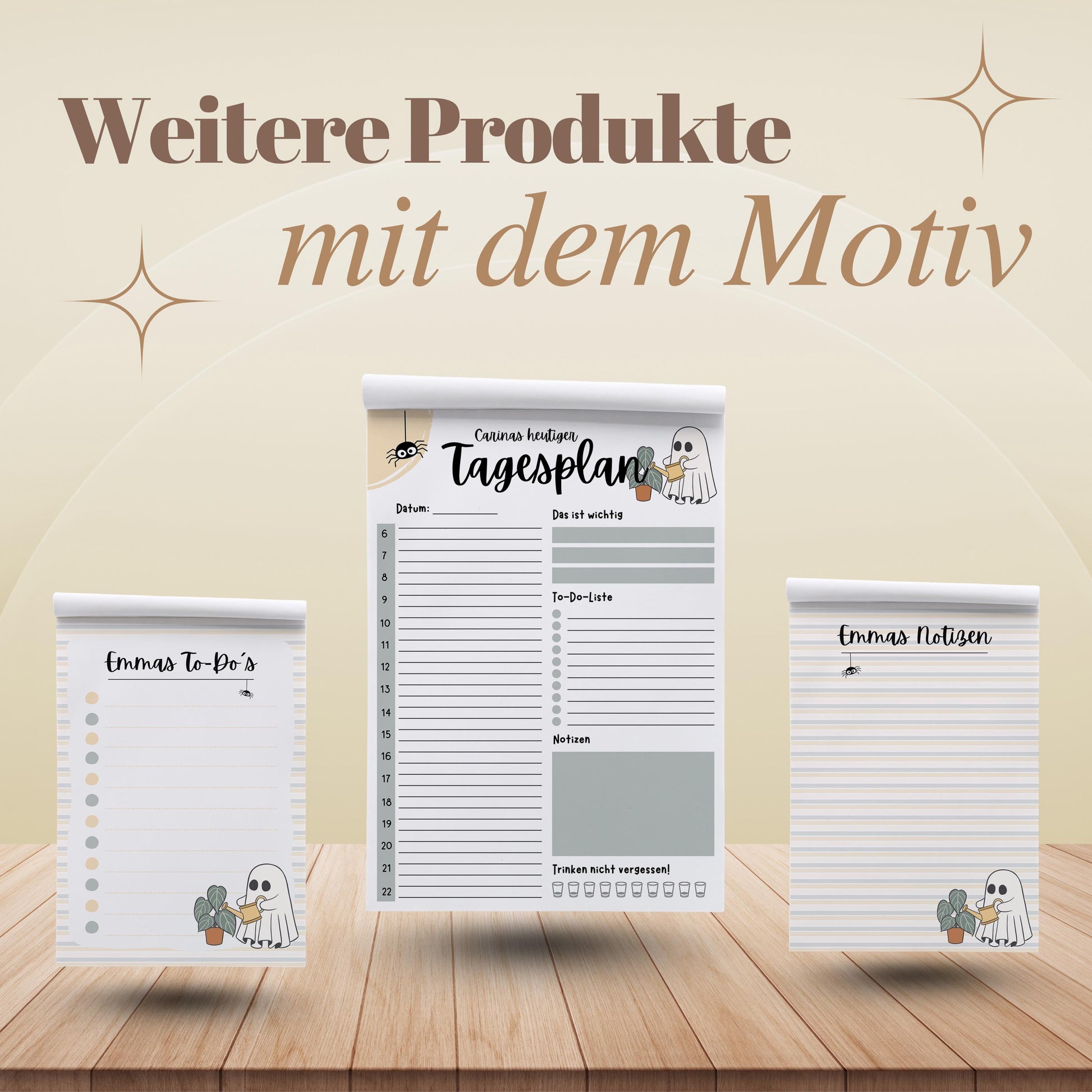 Notizblock Summerween Notizblock personalisierbar mit Namen To-Do Liste Notizblock für Studenten Bürobedarf Geschenk Pflanzenliebhaber