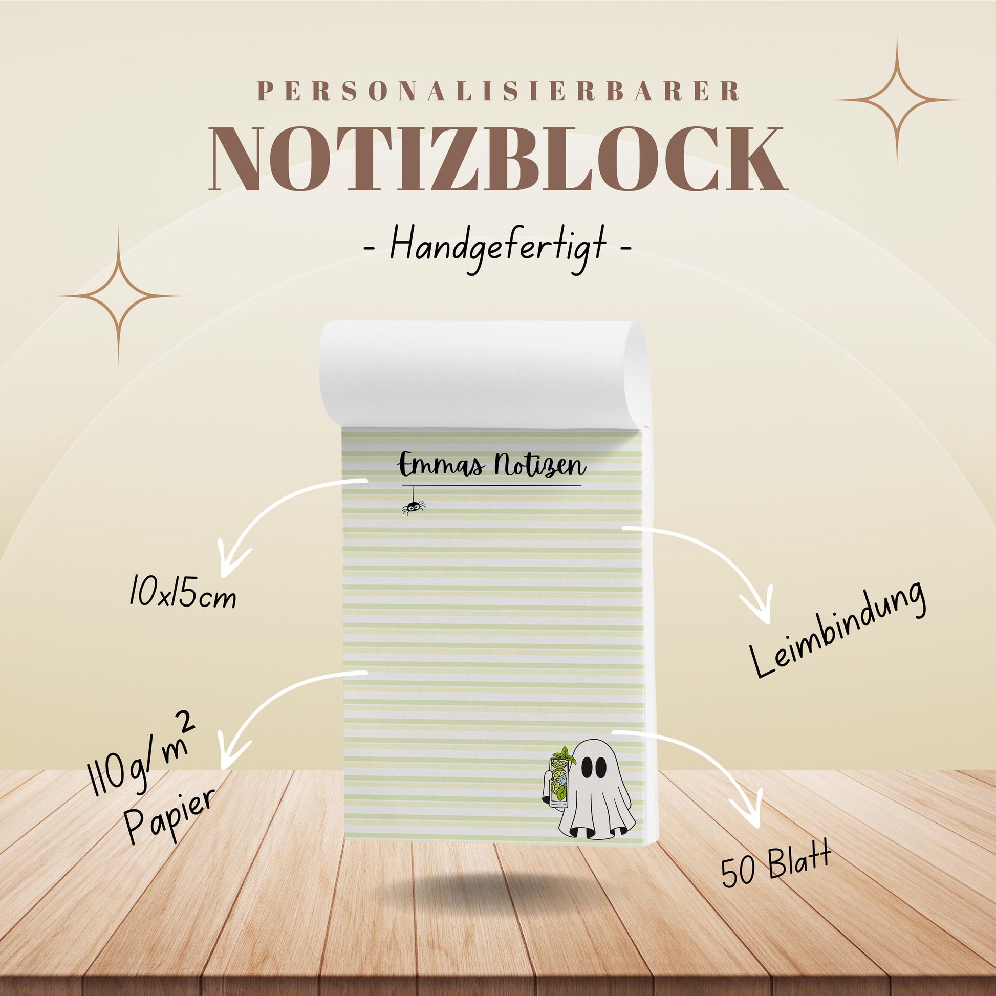 Notizblock Summerween Notizblock personalisierbar mit Namen To-Do Liste Notizblock für Studenten Bürobedarf Geschenk Kollegin