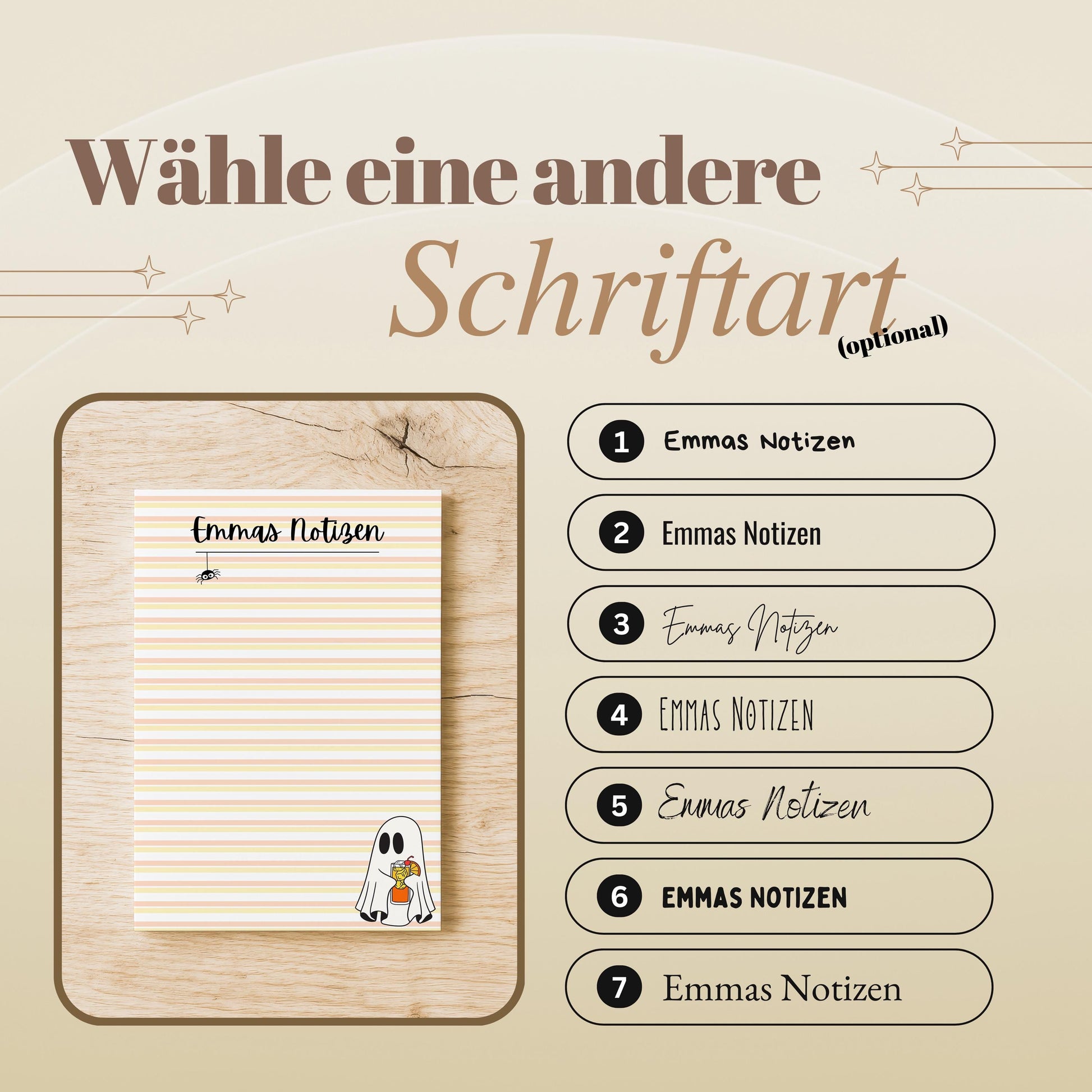 Notizblock Summerween Notizblock personalisierbar mit Namen To-Do Liste Notizblock für Studenten Bürobedarf Geschenk Kollegin